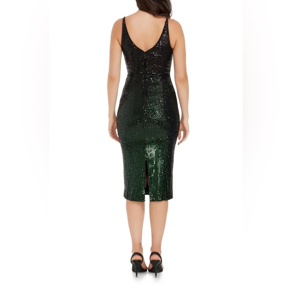 NYE ✨Anita Sequin Body-Con Cocktail Dress Pine Multi DRESS THE POPULATION NYE✨ - Picture 3 of 5